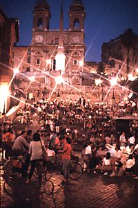 die Spanische Treppe mit der Kirche  Santissima Trinit� dei Monti